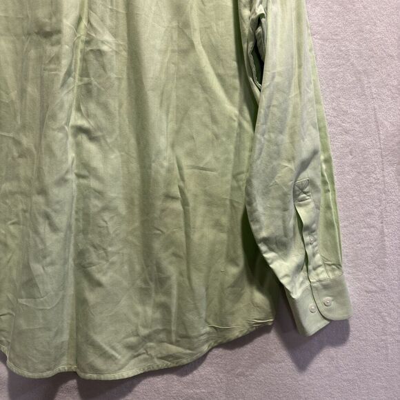 Bobby Jones Green Long Sleeve Button Down Collared Herringbone Shirt Mens Medium - Picture 13 of 16